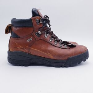 Vintage 90s Brown Brown Leather Waterproof Gore Tex Hiking Boots‎ Mens Size 9.5